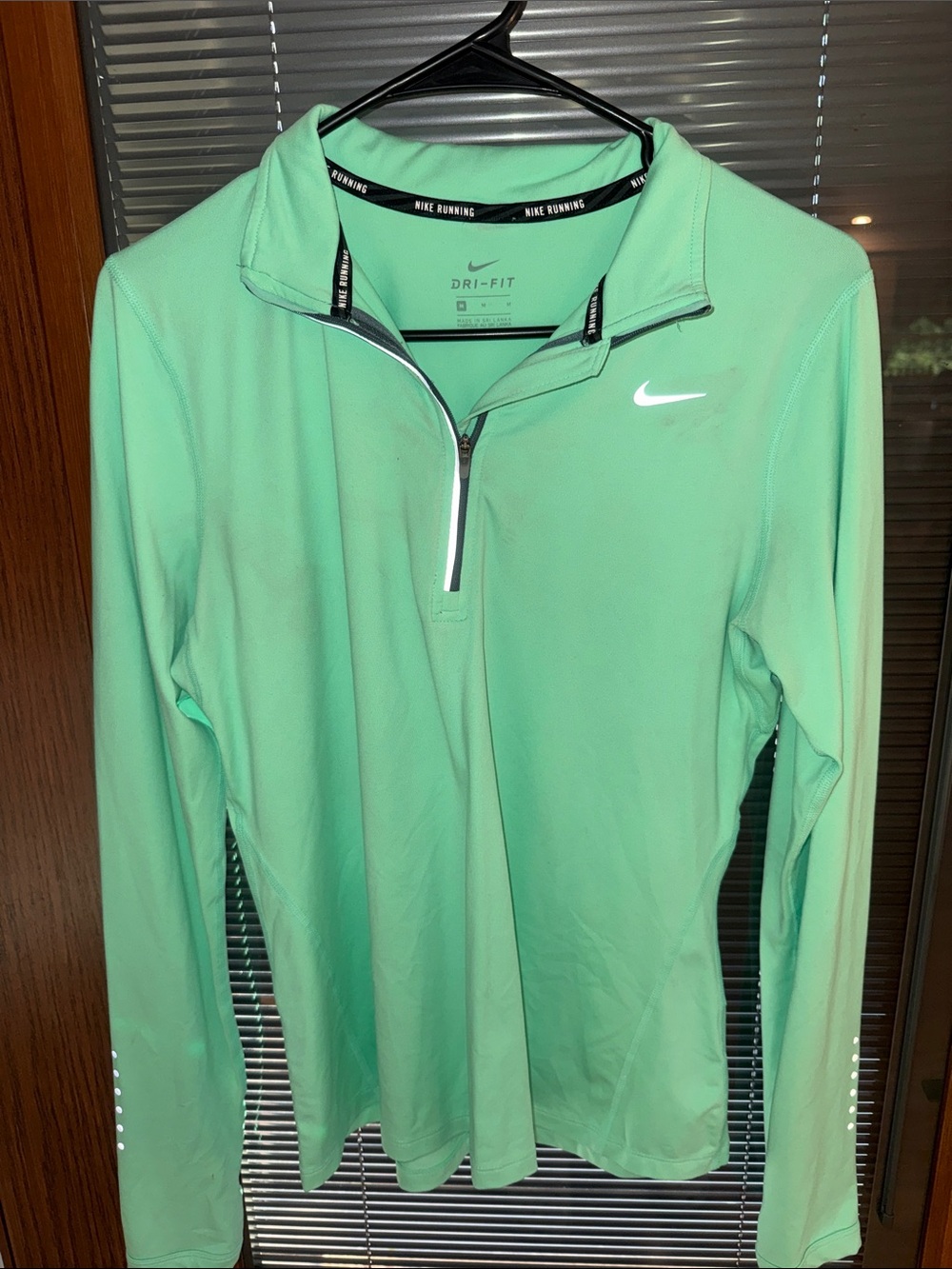 Nike Mint Green Dri-FIT Women's Long-Sleeve Quarter-Zip Top